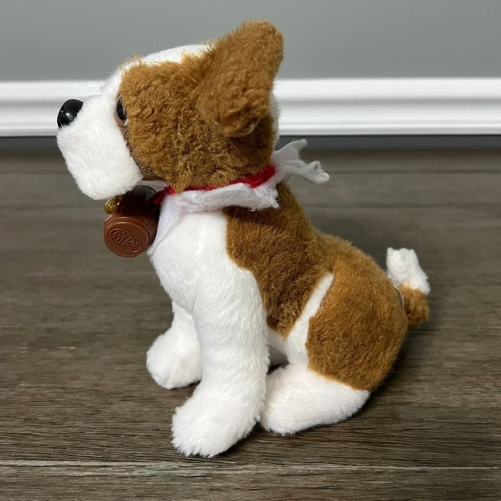 Elf Pets St. Bernard Dog Plush Brown Barrel Collar Puppy Kids Toy‎